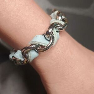 Silver & Teal Chain Link Bracelet